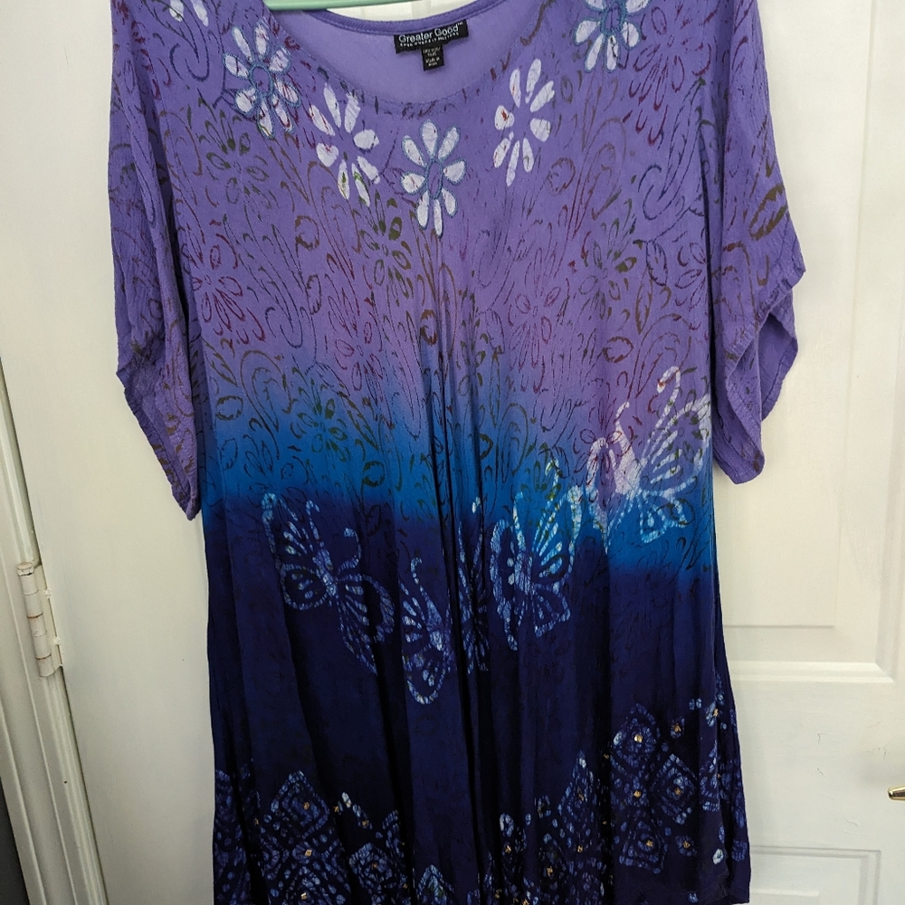 Topper, ombre lavender into navy, 2XL
